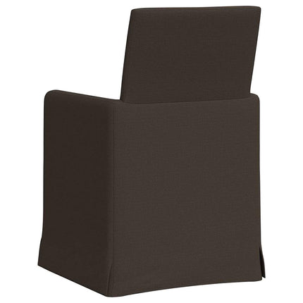 Matstolar med hjul 2 pcs Mörkgrå 57 x 67 x 95 cm Linne