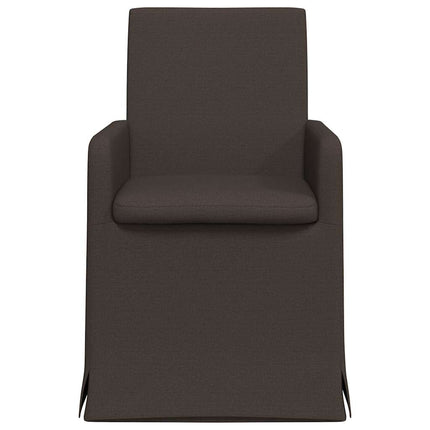 Matstolar med hjul 2 pcs Mörkgrå 57 x 67 x 95 cm Linne