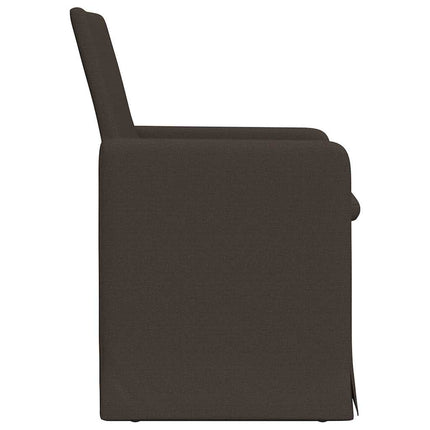 Matstolar med hjul 2 pcs Mörkgrå 57 x 67 x 95 cm Linne