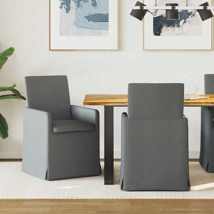 Matstolar 2 st tyg Mörkgrå 57 x 67 x 95 cm
