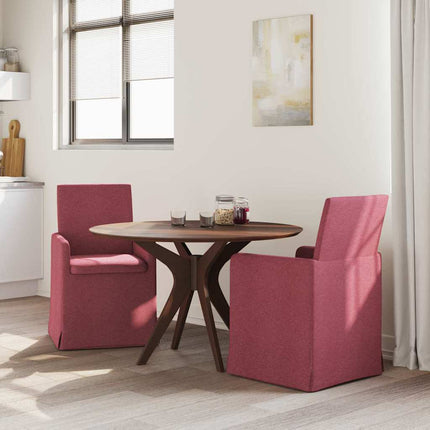 Matstolar 2 st tyg Vinröd 57 x 67 x 95 cm