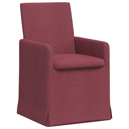 Matstolar 2 pcs Vinröd 57 x 67 x 95 cm tyg