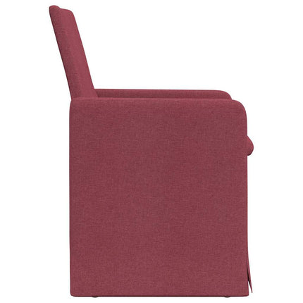 Matstolar 2 pcs Vinröd 57 x 67 x 95 cm tyg