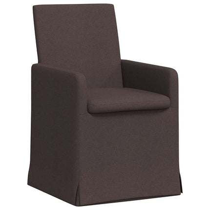 Matstolar 2 pcs Mörkbrun 57 x 67 x 95 cm tyg