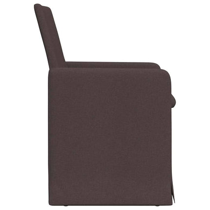 Matstolar 2 st tyg Mörkbrun 57 x 67 x 95 cm