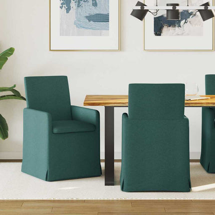 Matstolar 2 pcs Mörkgrön 57 x 67 x 95 cm tyg