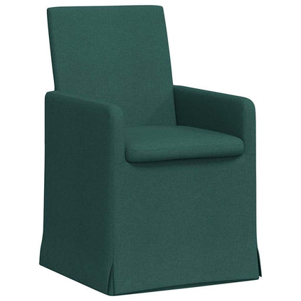Matstolar 2 pcs Mörkgrön 57 x 67 x 95 cm tyg