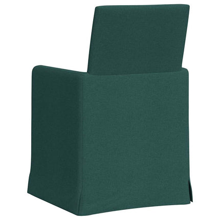 Matstolar 2 pcs Mörkgrön 57 x 67 x 95 cm tyg