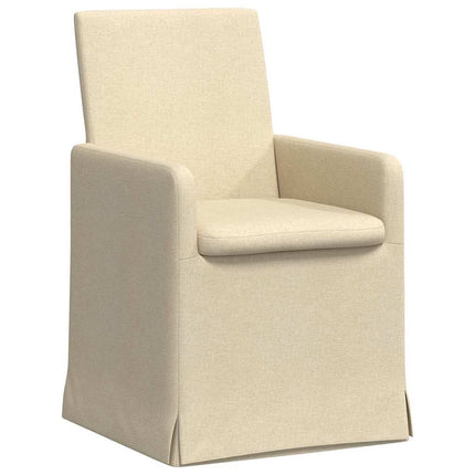 Matstolar 2 st tyg Kräm 57 x 67 x 95 cm
