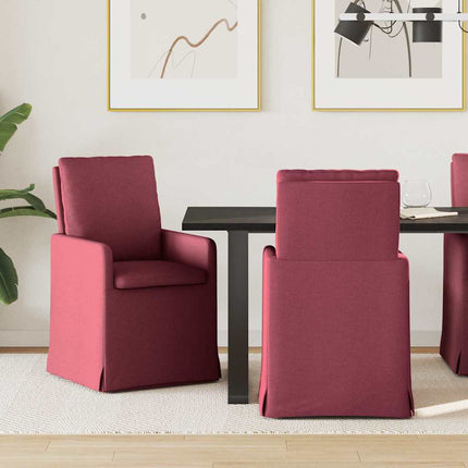 Matstolar 2 st tyg Vinröd 57 x 67 x 98 cm