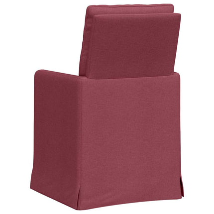 Matstolar 2 pcs Vinröd 57 x 67 x 98 cm tyg
