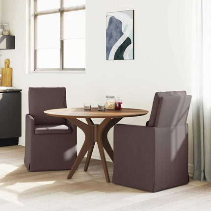 Matstolar 2 pcs Mörkbrun 57 x 67 x 98 cm tyg