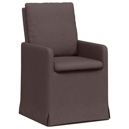 Matstolar 2 pcs Mörkbrun 57 x 67 x 98 cm tyg