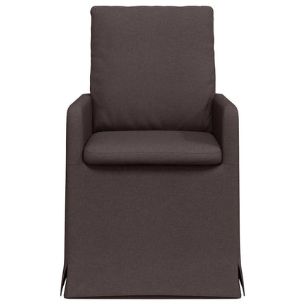 Matstolar 2 st tyg Mörkbrun 57 x 67 x 98 cm