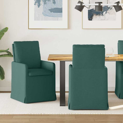 Matstolar 2 pcs Mörkgrön 57 x 67 x 98 cm tyg