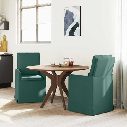 Matstolar 2 st tyg Mörkgrön 57 x 67 x 98 cm