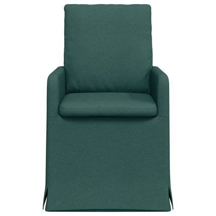 Matstolar 2 pcs Mörkgrön 57 x 67 x 98 cm tyg