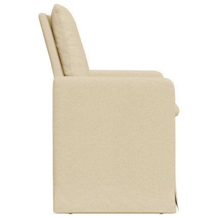 Matstolar 2 st tyg Kräm 57 x 67 x 98 cm