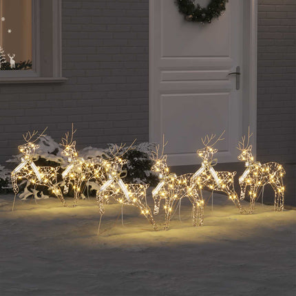 LED Renar 6 st Guld 44 x 18 x 65,5 cm PET 180 LED-lampor