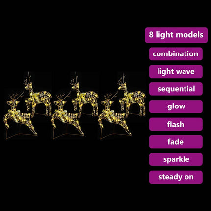 LED Renar 6 st Guld 44 x 18 x 65,5 cm PET 180 LED-lampor