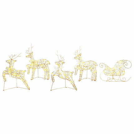 LED Renar med 40 LED-lampor 5 pcs Guld PET