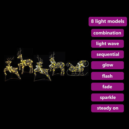 LED Renar med 40 LED-lampor 5 pcs Guld PET