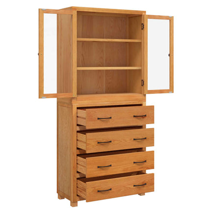 Förvaringsmöbelset 2 st Naturlig 80 x 35 x 185 cm Massivt Ekträ
