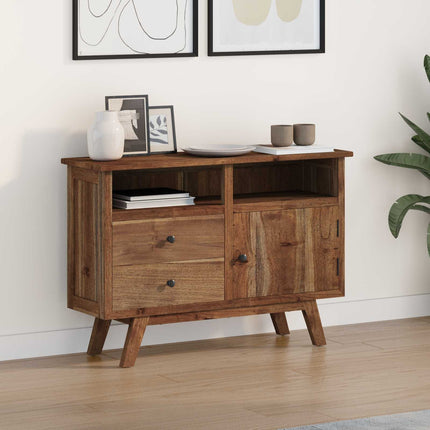 Sideboard med låda Naturfärg 100 x 30 x 68 cm Massivt teakträ