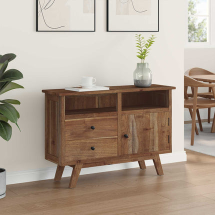 Sideboard med låda Naturfärg 100 x 30 x 68 cm Massivt teakträ