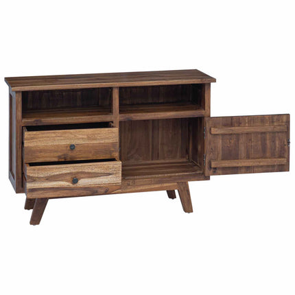 Sideboard med låda Naturfärg 100 x 30 x 68 cm Massivt teakträ