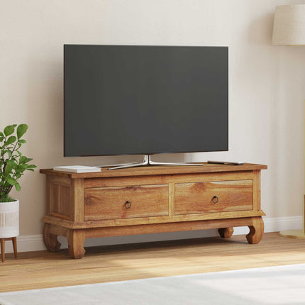 TV-bänk 110 x 35 x 40 cm Naturfärg Massivt teakträ