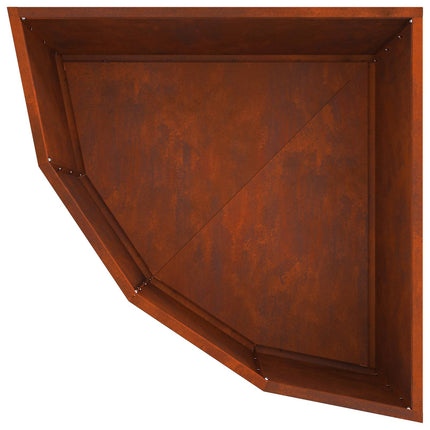Hörnställning Rostig 60 x 60 x 35 cm Väderbeständigt stål