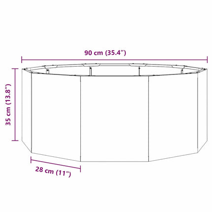 Planteringskärl Vit 90 x 90 x 35 cm Stål