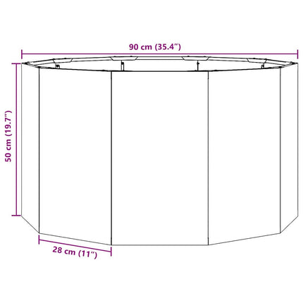 Planteringskärl Svart 90 x 90 x 50 cm Stål