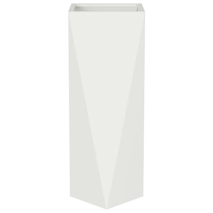 Planteringskärl 2 pcs Vit 30 x 30 x 75 cm Stål