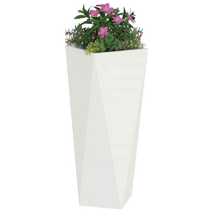 Planteringskärl 2 pcs Vit 30 x 30 x 75 cm Stål