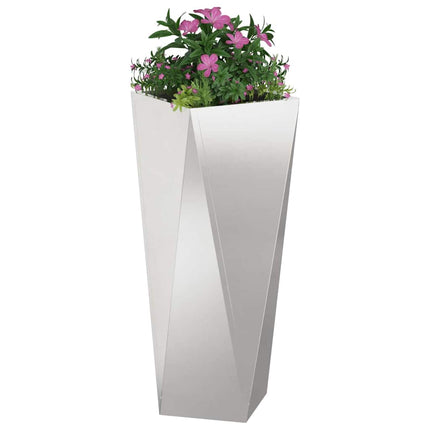 Planteringskärl Silver 30 x 30 x 75 cm Rostfritt stål
