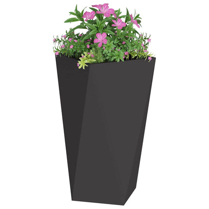 Planteringskärl 2 pcs Svart 40 x 40 x 75 cm Stål