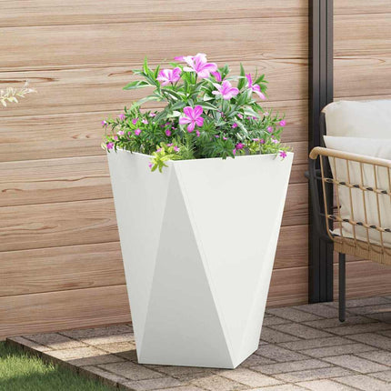 Planteringskärl 2 pcs Vit 50 x 50 x 75 cm Stål