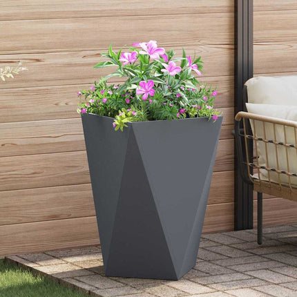 Planteringskärl 2 pcs Antracit 50 x 50 x 75 cm Stål