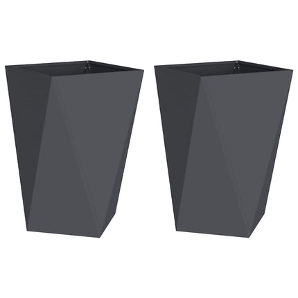 Planteringskärl 2 pcs Antracit 50 x 50 x 75 cm Stål