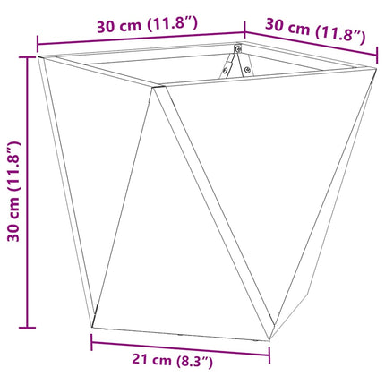 Planteringskärl 2 pcs Olivgrön 30 x 30 x 30 cm Stål