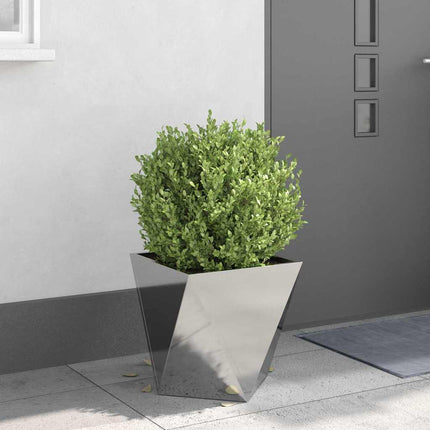 Planteringskärl 2 pcs Silver 40 x 40 x 40 cm Rostfritt stål