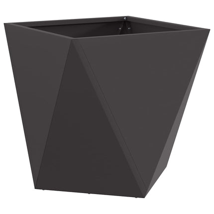 Planteringskärl 2 pcs Svart 50 x 50 x 50 cm Stål