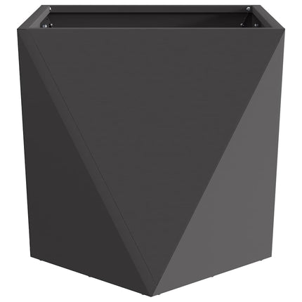 Planteringskärl 2 pcs Svart 50 x 50 x 50 cm Stål