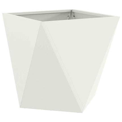 Planteringskärl 2 pcs Vit 50 x 50 x 50 cm Stål