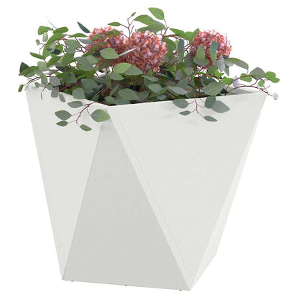Planteringskärl 2 pcs Vit 50 x 50 x 50 cm Stål