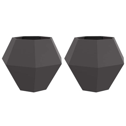 Planteringskärl 2 pcs Svart 100 x 100 x 80 cm Stål