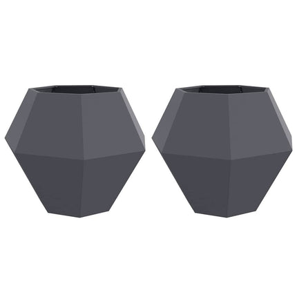 Planteringskärl 2 pcs Antracit 100 x 100 x 80 cm Stål