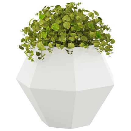 Planteringskärl 2 st Vit 75 x 75 x 60 cm Stål